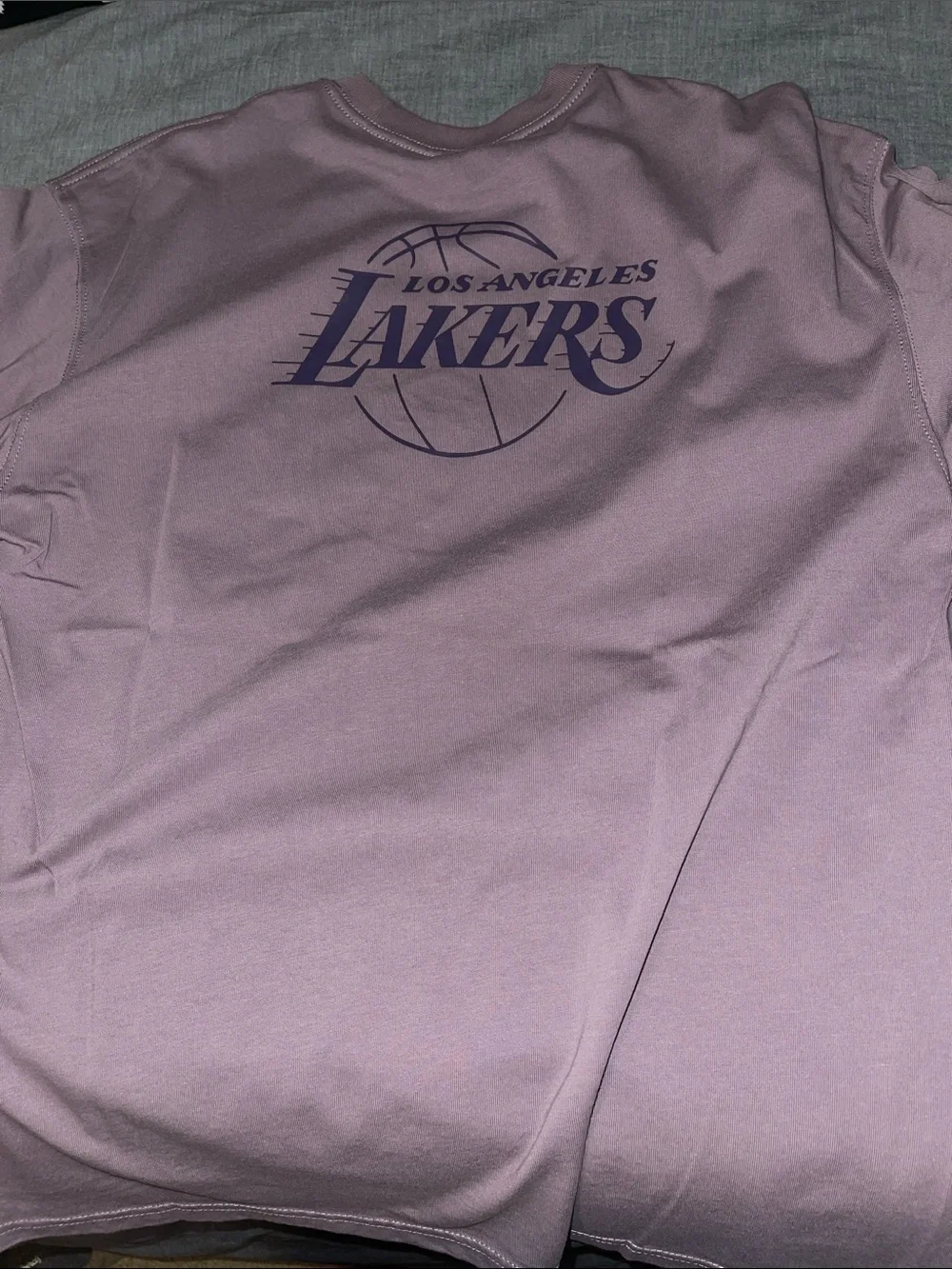 Nike Lakers/Jordan Lavender Crewneck Tee with Purple Jumpman Lakers logo on back